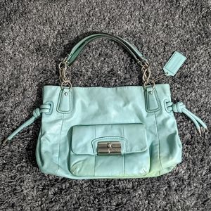 Coach Mint Green Leather Purse